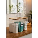 Snippy Armoni - 3'lü Büyük Boy Deterjan Saklama Kutusu Etiketli Banyo Toz Tablet Toz Deterjan Kutusu 2500ml
