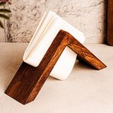 Snippy Elegante Ahşap Dekoratif Peçetelik Filtre Kahve Süzgeç Standı 1 Parça Geometrik Desen