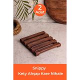 Snippy Kety - 2'li Ahşap Kare Nihale Ahşap