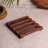 Snippy Kety Ahşap Kare Nihale 15x15 cm Çaydanlık Tencere Tava Altlığı Olarak Kullanıma Uygun