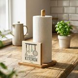 Snippy Label - Etiketli Bambu Rulo Dik Peçetelik Dekoratif Tasarımlı Dik Havluluk Organizer 27 cm - KITCHEN