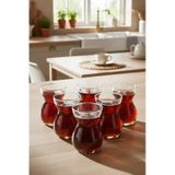 Snippy Tea - 6'lı Cam Çay Bardağı Cam Çay Seti 170 Cc Cam