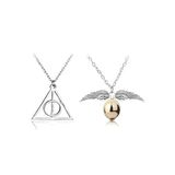 Snitch Golden Ve Ölüm Yadigarları Üçgen Harry Potter Unisex Kolye