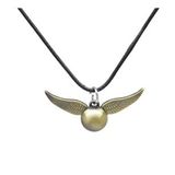 Snitch Tasarım Siyah İp Zincirli Eskitme Renk Pirinç Erkek Kolye