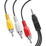 SNLLMZI Av Kablosu, 3,5 mm - RCA AV Kablosu - 1,5 m Uzunluğunda, TV, Kamera, Akıllı Telefonlar, MP3, Tabletler, Hoparlörler, Ev Sineması ile Uyumlu
