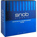 Snob Classic Erkek Parfüm ve Deodorant Seti - 100 ml Odunsu ve Baharatlı Koku, 150 ml Hediye Kutusu ile