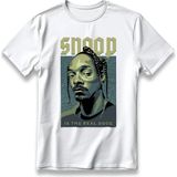 Snoop Dogg Is The Real Dog Tişört Model Baskılı Oversize Unisex %100 Pamuklu Kalın Kumaşlı T-Shirt - Beyaz - XL