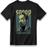 Snoop Dogg Is The Real Dog Tişört Model Baskılı Oversize Unisex %100 Pamuklu Kalın Kumaşlı T-Shirt - Siyah