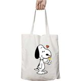 Snoopy Dog Kalp Iki Taraf Kalıcı Yıkanabilir Okul Plaj Omuz Bez Çanta