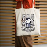 Snoopy Eras Tour Tasarım Tote Bag, Kalın, Bez Çanta, Omuz Çanta, Manga Çanta, Anime Çanta - 10D-Krem