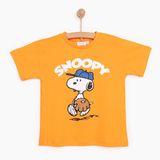 Snoopy Erkek Bebek Lisans Tişört Bisiklet Yaka Short Sleeve - Turuncu