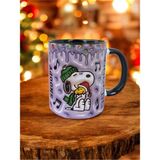 Snoopy Hediyelik Tasarım Kupa Bardak- Ev Ofis Çay Kahve Kupası- Retro Hediye Kupa - Mavi - 330 ml