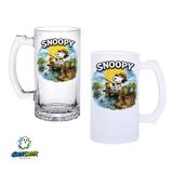 Snoopy Kulplu Bira Bardağı Buzlu Veya Şeffaf Seçenekli 0349