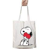 Snoopy Love Kalp Iki Taraf Kalıcı Yıkanabilir Okul Plaj Omuz Bez Çanta