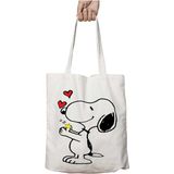 Snoopy Love Kalp Zzzz Iki Tarafı Kalıcı Baskılı Yıkanabilir Çanta