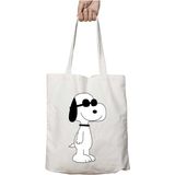 Snoopy-Swag-Png Iki Tarafı Kalıcı Baskılı Yıkanabilir Okul Plaj Omuz Bez Çantası