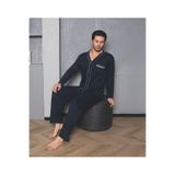 snooza Bambu Pamuklu Penye Uzun Kollu Pijama Takımı, M, sudepenyee, Poplin Lacivert, erkek