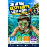 Şnorkel Seti Çocuk Deniz Gözlüğü Maske Ve Şnorkel Seti 8+ Yaş Ayarlanabilir Modeli