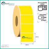 Snow 60X40 Termal Eczane Etiketi 10 Rulo 10.000 Adet - Sarı - Sarı - TERMAL ETİKET - eni 60mm x 40mm akış yönü