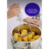 Snow Homs Pratik 24 cm Lüks Paslanmaz Metal Patates Ezici | Patates Ezici Püre Yapıcı - 1 Adet