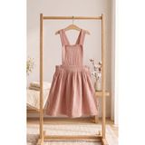 Snowed Store Salopet Bonpoint Elbise %100 Organik Pamuk Müslin Krem Renk – Nefes Alan Yumuşak Doku - 3 Yaş - Pembe
