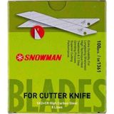 Snowman SK2+CR4 Çelik 100 Adet 30 Derece Açılı Dar Maket Bıçağı Yedeği