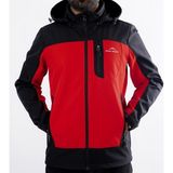 Snowmount Erkek Siyah Kırmızı Softshell Outdoor Su İtici Rüzgar Geçirmez Mont - 2XL