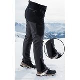 Snowmount Paça Fermuarlı Siyah Antrasit Kışlık Outdoor Su İtici Rüzgar Geçirmez Softshell Pantolon - Siyah - Antrasit - 3XL