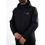 Snowmount Siyah Renk Trail Softshell Su İtici Rüzgar Geçirmez Kapüşonlu Ceket Mont - 3XL