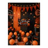 snowparty Basketbol Temalı Perdeli Doğum Günü Parti Malzemeleri Süsleri Seti