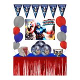 snowparty Kaptan Amerika Captain America Masa Etekli 16 Kişilik Doğum Günü Parti Malzemeleri Süsleri Seti