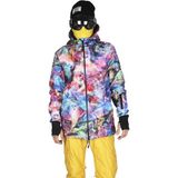 Snowsea Galaxy Ön Fermuarlı Snowboard & Kayak Montu SS7767 - 4XL - Pembe