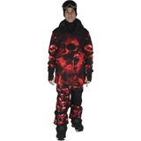Snowsea SS7941 Skull Erkek Snowboard Mont ve Pantolon Takımı - Kırmızı