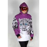 Snowsea White Tiger Fuşya Özel Tasarım Kadın Outdoor Snowboard ve Kayak Montu - 4XL
