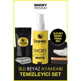 Snowy Beyaz Spor Ayakkabı Leke Temizleyici ve Genel Bakım Üçlü Seti Fırça + Bez 150 ml Özel Jel