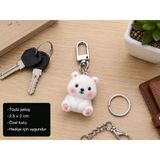 Snowy Pofuduk Ayıcık Charm Anahtarlık – Peluş Çanta Süsü Ve Sevimli Hediye