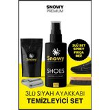 Snowy Siyah Spor Ayakkabı Genel Temizleme Kiti 3lü Set Fırça Bez 150ml Sprey
