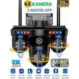 Snr3 Wi-Fi 4 Kameralı 3 Ptz Motorlu Güvenlik Kamerası 20Mp Gece Görüşlü Sesli Akıllı Kamera