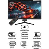 Snrelk 19" Sesli Dahili Hoparlör 12V (Kumandalı) Geniş Ekran 75 Hz 5ms (Vga,hdmı) LED Monitör - 19 INC