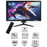 Snrelk 21,5" Sesli Dahili Hoparlör 12V (Kumandalı) Geniş Ekran 75 Hz 5ms (Vga,hdmı) LED Monitör - Siyah