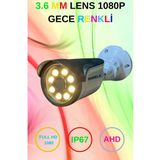 Snrelk 2Mp 3.6 Mm Lens Warm Ledli Renkli 1080P Full Hd Ahd Kamera