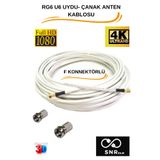 SNRELK 30 METRE 64 Tel Rg6/u6 Full Hd 3d 4k Anten Tv Uydu Lnb Kablosu ( F KONNEKTÖRLÜ TAK ÇALIŞTIR )