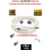 Snrelk 40 Metre Rg6 U4 Full Hd 3D-4K Tv-Çanak-Uydu-Lnb Kablosu ( F Konnektörlü Tak Çalıştır)