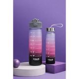 Sns Ticaret 3'lü Motivasyonel Matara Seti (2l - 900ML - 500ML) - Tritan Pipetli Sporcu Su Şişesi Bpa Free - 2'li 900-500 ml - Çok Renkli