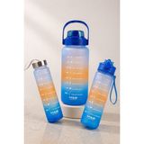 Sns Ticaret 3'lü Motivasyonel Matara Seti (2l - 900ML - 500ML) - Tritan Pipetli Sporcu Su Şişesi Bpa Free - 3'lü 2L-900-500 ml - Çok Renkli-KR1