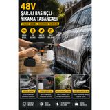 SNSTİCARET Şarjlı Basınçlı Yıkama Tabancası Akülü Basınçlı Oto Yıkama Makinesi Köpük Hazneli Taşınabilir Su Tabancası Seti