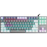 Snug K14 Gri/beyaz Red Swıtch Rainbow Tkl Mekanik Gaming Oyuncu Klavye - Çok Renkli
