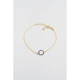 So CHIC Horus Gözü 18 Ayar Sarı Altın Kaplama Gümüş Nazar Bileklik - 16+3 Cm