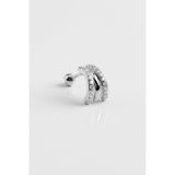 So CHIC... Luna 18 Ayar Beyaz Altın Kaplama Gümüş Tragus-Helix Piercing
