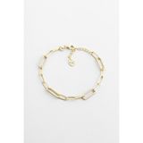 So CHIC Marie 18 Ayar Sarı Altın Kaplama 20 Cm Gümüş Zincir Bileklik - 16+4 Cm